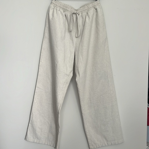 2-Piece Monochrome Beige Linen Matching Coord Set - Picture 7 of 16